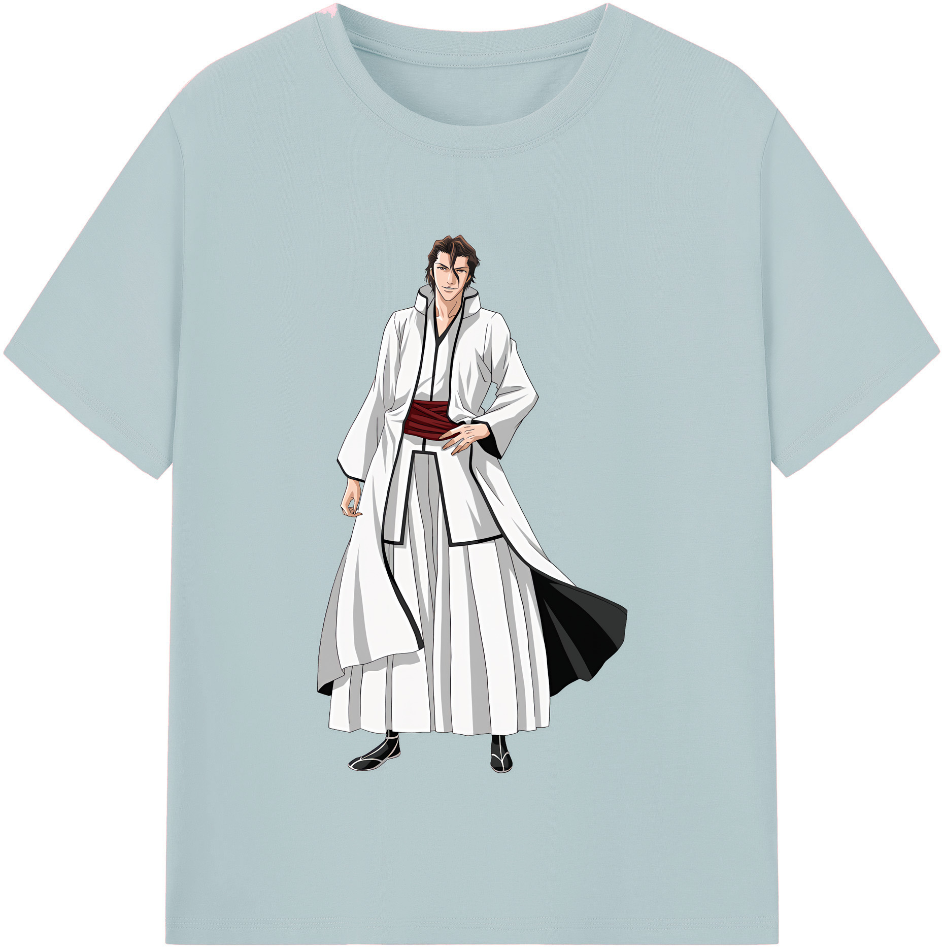 （画像用） ブリーチ 藍染 惣右介（あいぜん そうすけ） BLEACH Aizen Sousuke 綿100％半袖Tシャツ（フロントプリント）